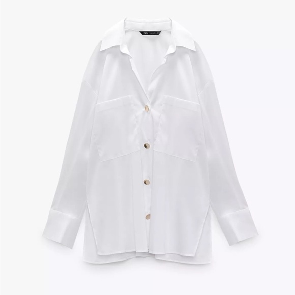 Zara White Gold Button Top - Picture 1 of 3